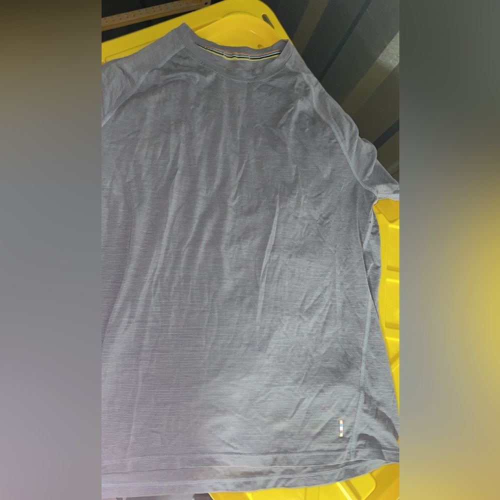 Smartwool Merino Men's Light Gray Subtle Stripe Short Sleeve Tee Medium